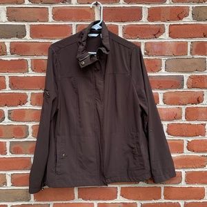 Women's Brown Laura Ashley Light Weight Full Zip Jacket